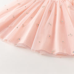 Dave&Bella Girls Summer Cute Pink Mesh Princess Dress(wallet bag)