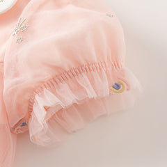 Dave&Bella Girls Summer Cute Pink Mesh Princess Dress(wallet bag)