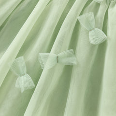 Dave&Bella Girls Summer Green Sleeveless Mesh Party A-line Dress