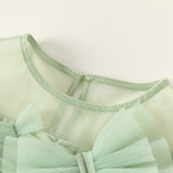 Dave&Bella Toddler Girls Summer Green Sleeveless Mesh Party A-line Dress