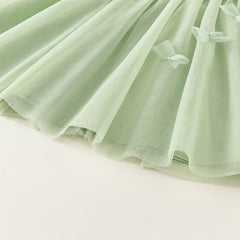 Dave&Bella Girls Summer Green Sleeveless Mesh Party A-line Dress