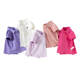 Dave&Bella Kids Girl Summer Purple/Pink Cotton Outdoor Polos