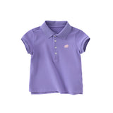 Dave&Bella Kids Girl Summer Purple/Pink Cotton Outdoor Polos