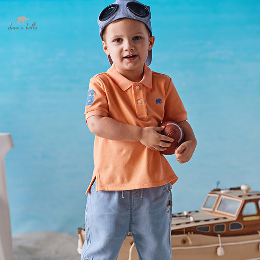 Dave&Bella Boys Cotton Polo T-Shirt Summer Short Sleeve