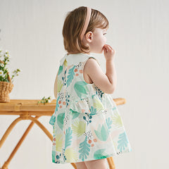 Dave&Bella Girls Lightweight Leaf Print Sleeveless Dress