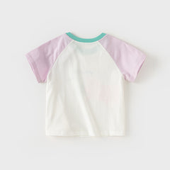 Dave&Bella Girls/Boys Summer Cotton Cartoon Print Casual T-shirt Top