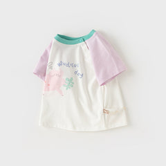 Dave&Bella Girls/Boys Summer Cotton Cartoon Print Casual T-shirt Top
