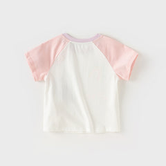 Dave&Bella Girls/Boys Summer Cotton Cartoon Print Casual T-shirt Top