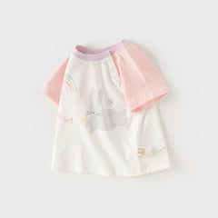 Dave&Bella Girls/Boys Summer Cotton Cartoon Print Casual T-shirt Top