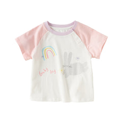 Dave&Bella Girls/Boys Summer Cotton Cartoon Print Casual T-shirt Top