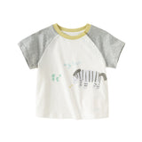 Dave&Bella Toddler Girls/Boys Summer Cotton Cartoon Print Casual T-shirt Top