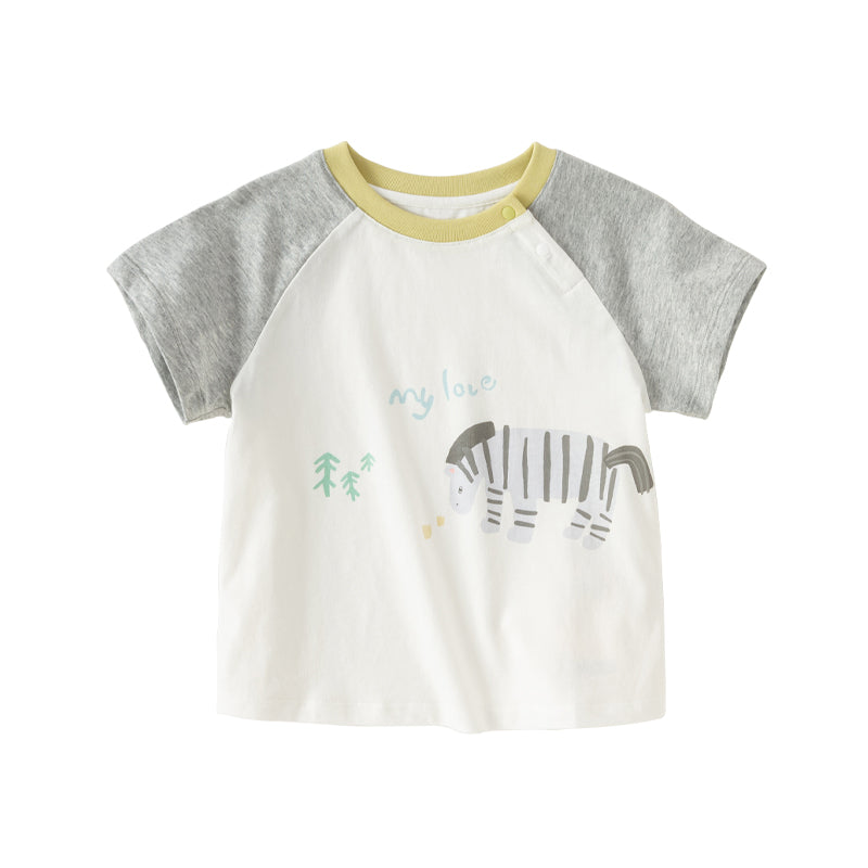 Dave&Bella Toddler Girls/Boys Summer Cotton Cartoon Print Casual T-shirt Top