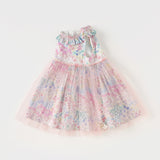 Dave&Bella Girls Summer Sleeveless Floral Sleeveless Princess Dress