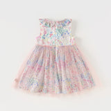 Dave&Bella Girls Summer Sleeveless Floral Sleeveless Princess Dress