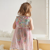 Dave&Bella Girls Summer Sleeveless Floral Sleeveless Princess Dress