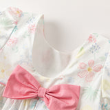 Dave&Bella Toddler Girls Summer Cotton Floral Print Classic A-line Dress