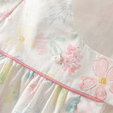 Dave&Bella Toddler Girls Summer Cotton Floral Print Classic A-line Dress