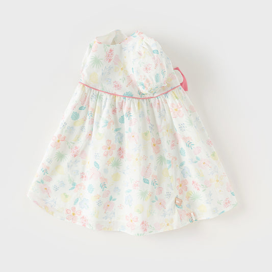 Dave&Bella Girls Summer Cotton Floral Print Classic A-line Dress