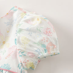 Dave&Bella Girls Summer Cotton Floral Print Classic A-line Dress