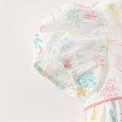 Dave&Bella Girls Summer Cotton Floral Print Classic A-line Dress
