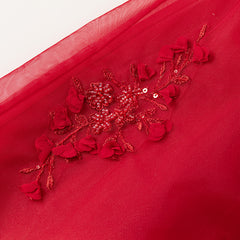 Dave&Bella Kids Girls Summer Festival Red Sleeveless Luxury Tulle Formal Princess Dress