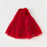 Dave&Bella Kids Girls Summer Festival Red Sleeveless Luxury Tulle Formal Princess Dress -1