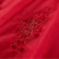 Dave&Bella Kids Girls Summer Festival Red Sleeveless Luxury Tulle Formal Princess Dress