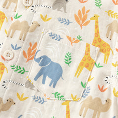 Dave&Bella Baby Boys Summer Cotton Animal Print Short Sleeve Shirt Top