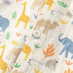 Dave&Bella Baby Boys Summer Cotton Animal Print Short Sleeve Shirt Top