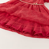 Dave&Bella Toddler Girls Summer Red Sleeveless Elegant Princess Dress