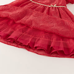Dave&Bella Girls Summer Red Sleeveless Elegance Princess Dress