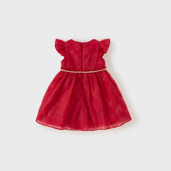 Dave&Bella Girls Summer Red Sleeveless Elegance Princess Dress