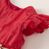 Dave&Bella Toddler Girls Summer Red Sleeveless Elegant Princess Dress