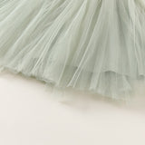 Dave&Bella Toddler Girls Summer Grey Green Sleeveless Princess Tulle Dress