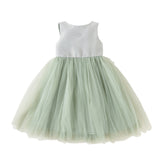 Dave&Bella Toddler Girls Summer Grey Green Sleeveless Princess Tulle Dress