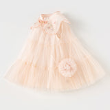 Dave&Bella Toddler Girls Summer Chinese-style Flower Embroidery Mesh Dress(wallet bag)