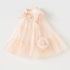 Dave&Bella Toddler Girls Summer Chinese-style Flower Embroidery Mesh Dress(wallet bag)