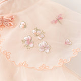 Dave&Bella Toddler Girls Summer Chinese-style Flower Embroidery Mesh Dress(wallet bag)