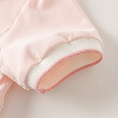 Dave&Bella Baby Girls Summer Short Sleeves Pink Pleated Dress