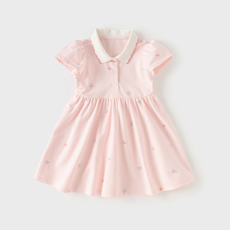 Dave & Bella Girl's Polo Princess Dress-Pink