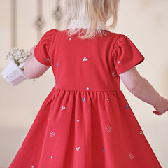Dave & Bella Girl's Polo Princess Dress-Red