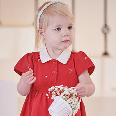 Dave & Bella Girl's Polo Princess Dress-Red