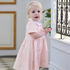 Dave & Bella Girl's Polo Princess Dress-Pink