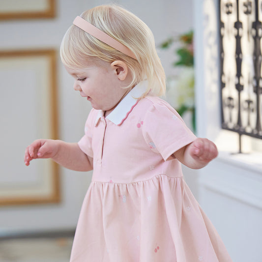 Dave & Bella Girl's Polo Princess Dress-Pink