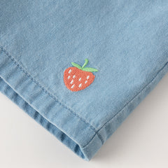 Dave&Bella Girls Summer Cotton Strawberry Print Sleeveless T-shirt Short Pant Set