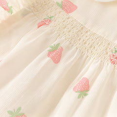Dave&Bella Girls Summer Cotton Strawberry Print Sleeveless T-shirt Short Pant Set