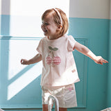 Dave&Bella Toddler Girls Summer Pink Cotton T-Shirts