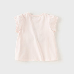 Dave&Bella Toddler Girls Summer Pink Cotton T-Shirts