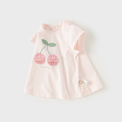 Dave&Bella Toddler Girls Summer Pink Cotton T-Shirts