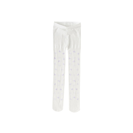 Dave&Bella Girls Summer Butterfly Print White Footed Tights Leggings
